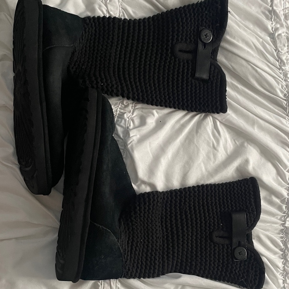 UGG Black Knit Slouch Boots